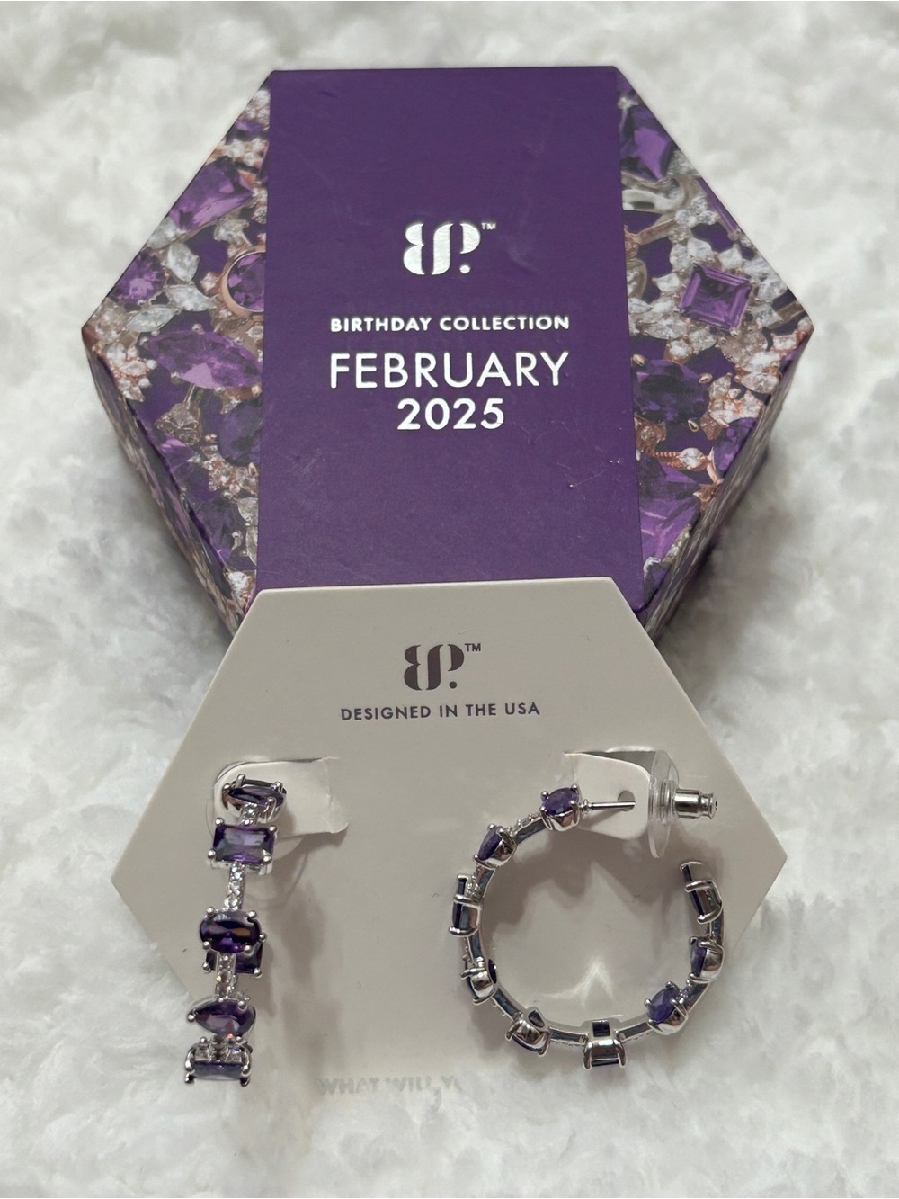 February Birthstone Amethyst , Feb 2025 Bomb party earrings